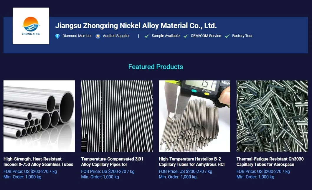 0.5mm-6mm Od Monel 400 Capillary Tubes - Custom Lengths &amp; Wall Thickness